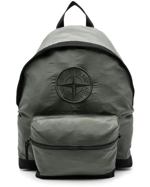 Stone Island Compass-Motif Backpack - Grey