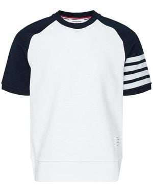 Thom Browne Short-Sleeve Saddle Sweatshirt - Blue