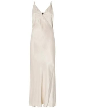 Pinko Midi Slip Dress With Removable Love Birds Logo - White