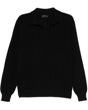 Dell'Oglio Polo-Collar Jumper - Black