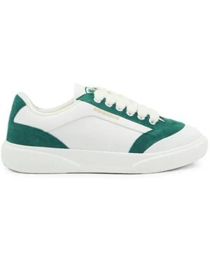 CASABLANCA Del Mar Suede-Panelled Logo-Print Trainers - Green