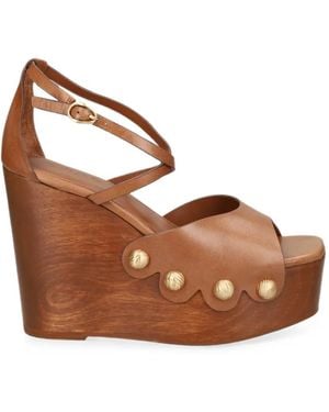 Cult Gaia Orly Wedge Sandals - Brown