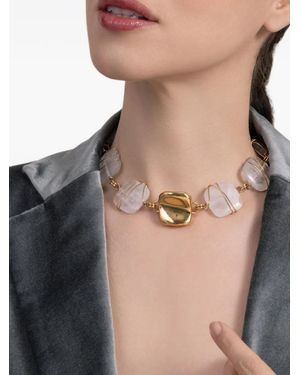 Gas Bijoux Square-Stone Necklace - Metallic