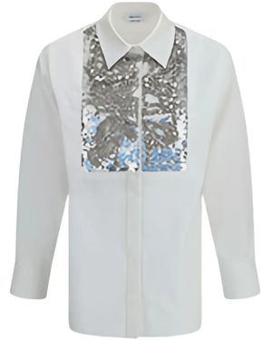 McQueen Sequin-Embellished Cotton Shirt - White