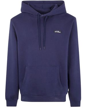 Les Deux Sudadera con capucha y parche del logo - Azul