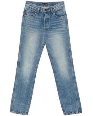Tom Ford Vaqueros Con Parche Del Logo - Azul