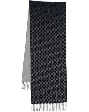 Gucci Sjaal Met Gg-Monogram En Franje - Zwart
