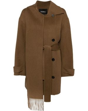 Goen.J Doubled-Faced Muffler Coat - Brown