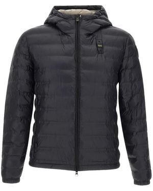 Blauer Quilted Hooded Down Jackets - Grey