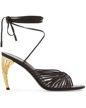 Ferragamo Curved-Heel Sandals - Black