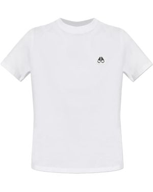 Moose Knuckles T-Shirt À Plaque Logo - White