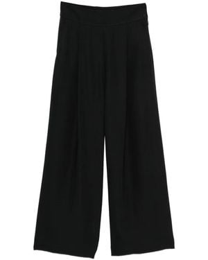 Emporio Armani Pleated Wide-Leg Pants - Black