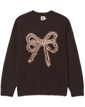B+ AB Bow Crew-Neck Sweater - Black