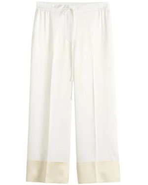 TOTEME Pantalon En Soie À Lien De Resserrage - White