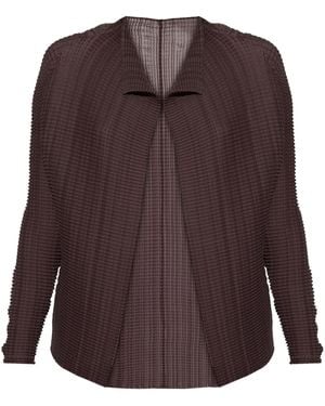 Issey Miyake Wooly Pleats ジャケット - ブラウン