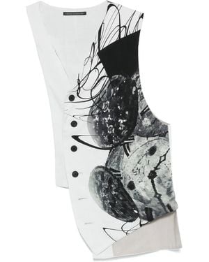Yohji Yamamoto Chaleco asimétrico - Gris