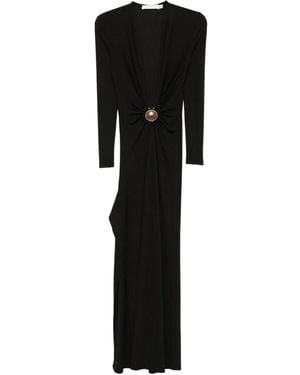Christopher Esber Langärmeliges Kleid mit Schmuckstein - Schwarz