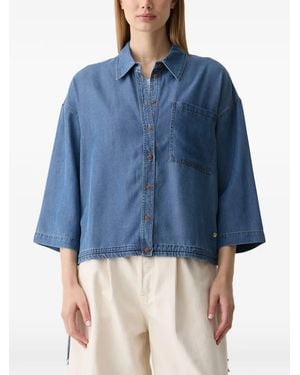 Mos Mosh Mmtessa Drawstring-Hem Denim Shirt - Blue