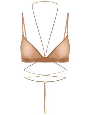 Maison Close Triangle Cross-Back Bra - White