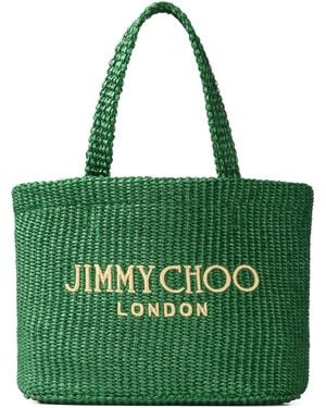 Jimmy Choo Logo-Embroidered Tote Bag - Green