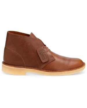 Clarks Desert Boots En Cuir Foulonné - Marron