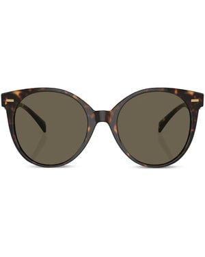 Versace Lunettes De Soleil À Monture Ronde - Marron