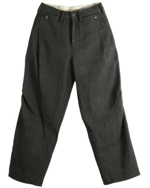 Ziggy Chen Pinstriped Wide-Leg Trousers - Grey