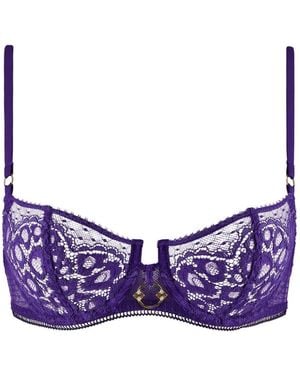 Aubade Illusion Fauve Lace-Trim Bra - Purple