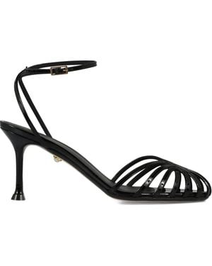 ALEVI 75Mm Karel Ankle-Strap Leather Sandals - Black