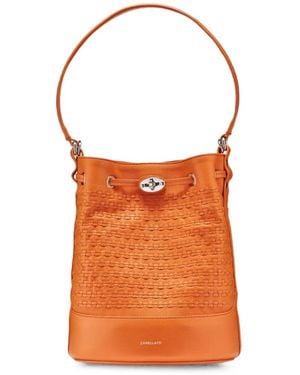 Zanellato Borsa A Secchiello Musiva Piccola Con Design Intrecciato - Arancione
