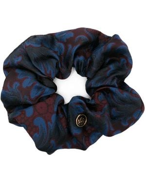 Etro Graphic-Print Scrunchie - Blue