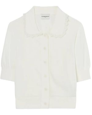 Claudie Pierlot Lace Knit Cardigan - White