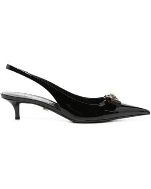 Versace Medusa Bow Slingback Shoes - Black