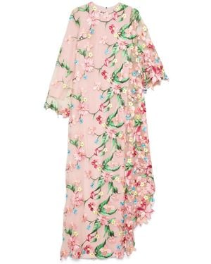 Jean Louis Sabaji Floral-Embroidered Abaya - Pink