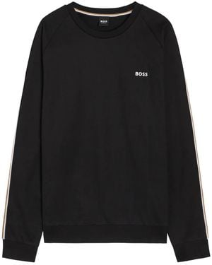 BOSS Sudadera Con Logo Y Franja Lateral - Negro
