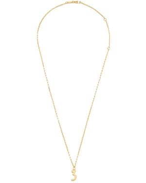Ami Paris Hammered Number Pendant Necklace - White