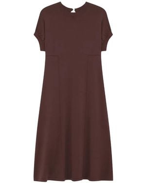 Alpha Studio Short Sleeve Midi Dress - Brown