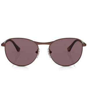 Persol Diamond-Pattern Round-Frame Sunglasses - Purple