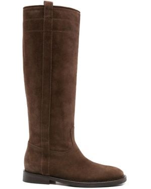 Anna F. Suede Knee-High Boots - Brown
