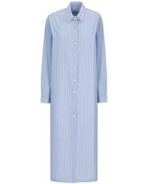 MC2 Saint Barth Striped Midi Shirt Dress - Blue