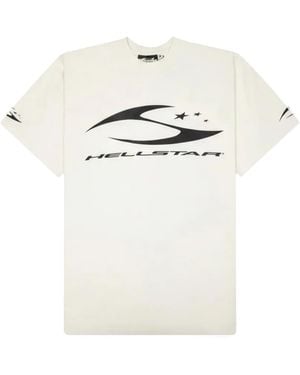 HELLSTAR H Cursive Logo-Detail T-Shirt - White