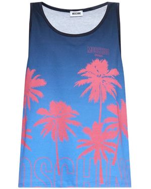 Moschino Palm-Tree-Print Tank Top - Blue