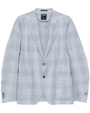 ZEGNA Checked Blazer - Blue
