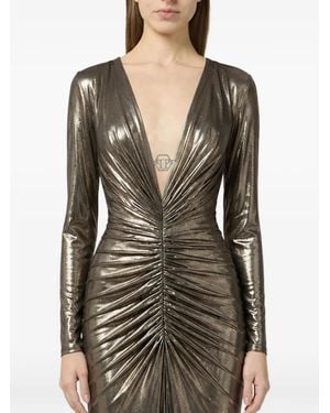 Philipp Plein Shiny Long Dress - Black