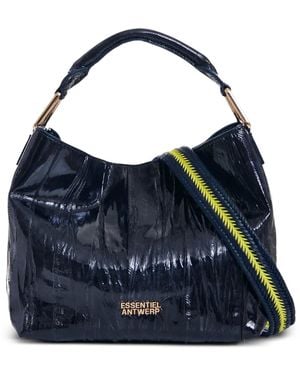 Essentiel Antwerp Bolso shopper con placa del logo - Azul