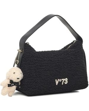 V73 Isabella Teddy-Embellishment Tote Bag - Blue