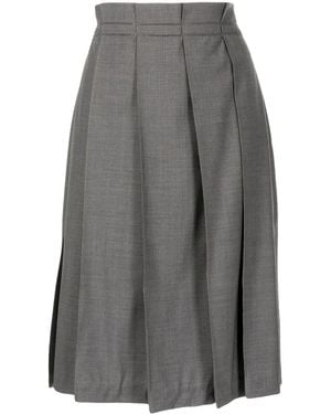 Brunello Cucinelli ビーズトリム プリーツスカート - グレー