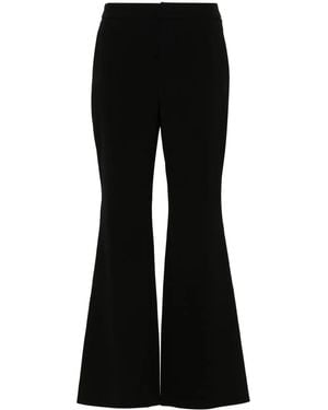 Balmain Flared Crepe Trousers - Black