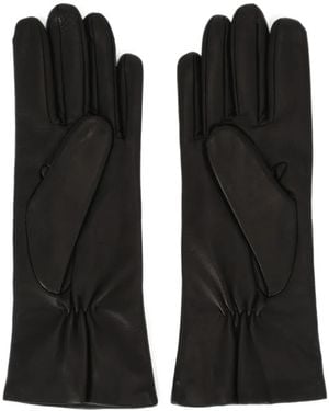 Orciani Nappa Flake Leather Gloves - Black