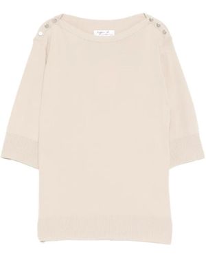 agnès b. Button Detail Top - White